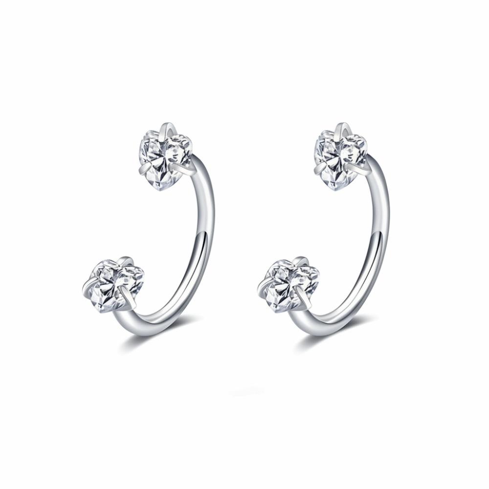 2 PCS Elegant Nose Ring Stainless Steel Daith Piercing Jewelry Cartilage Helix Earrings Daily