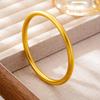 Exquisite Ancient Style Vietnamese Plain Band 24K Gold-Plated Bracelet with Long-Lasting Color Retention