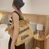 Women Casual Totes Large Capacity Canvas Handbag Letter New Travel Storage Mummy Bag Ladies Shoulder Messenger Bag Beach Big Bag