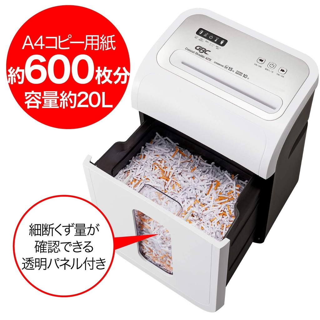 GBC Для дома и офиса Максимальное количество уничтоженных документов 18 Приблизительно 10 минут непрерывной работы Совместимость с пылеуловителем 600 Cross Cut Shredder Белый