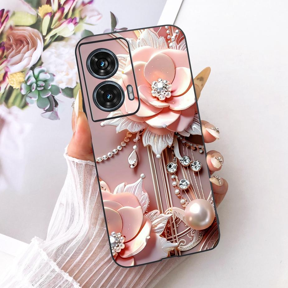 For Motorola Edge 50 Fusion Case XT2429-1 Stylish Butterfly Painted Cover Soft TPU Phone Case For Motorola G96 G 96 MotoG96 Bags