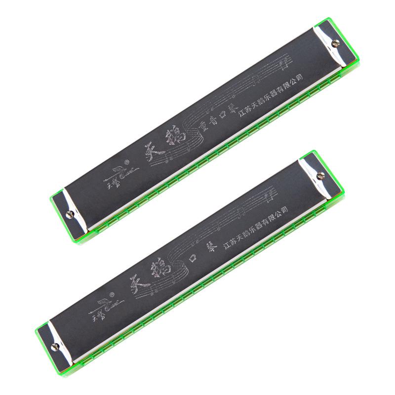 Swan Harmonica: Professional Double Reed, C Key, 24/28 Holes for Beginners & Adults