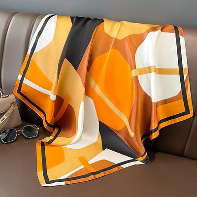 Print 70cm Silk Satin Headkerchief Women Luxury Design Neck Tie Scarf Female Hair Hand Wrist Foulard Shawl Hijab Bandana New