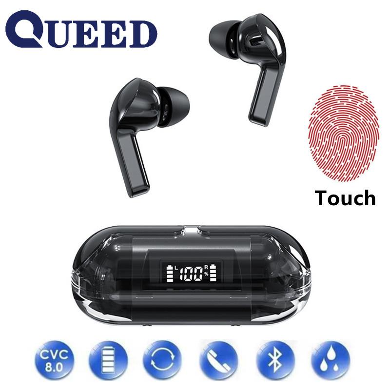 Bluetooth Headset Transparent Shell Creative Touch Number Shows Wireless TWS Bluetooth Headset