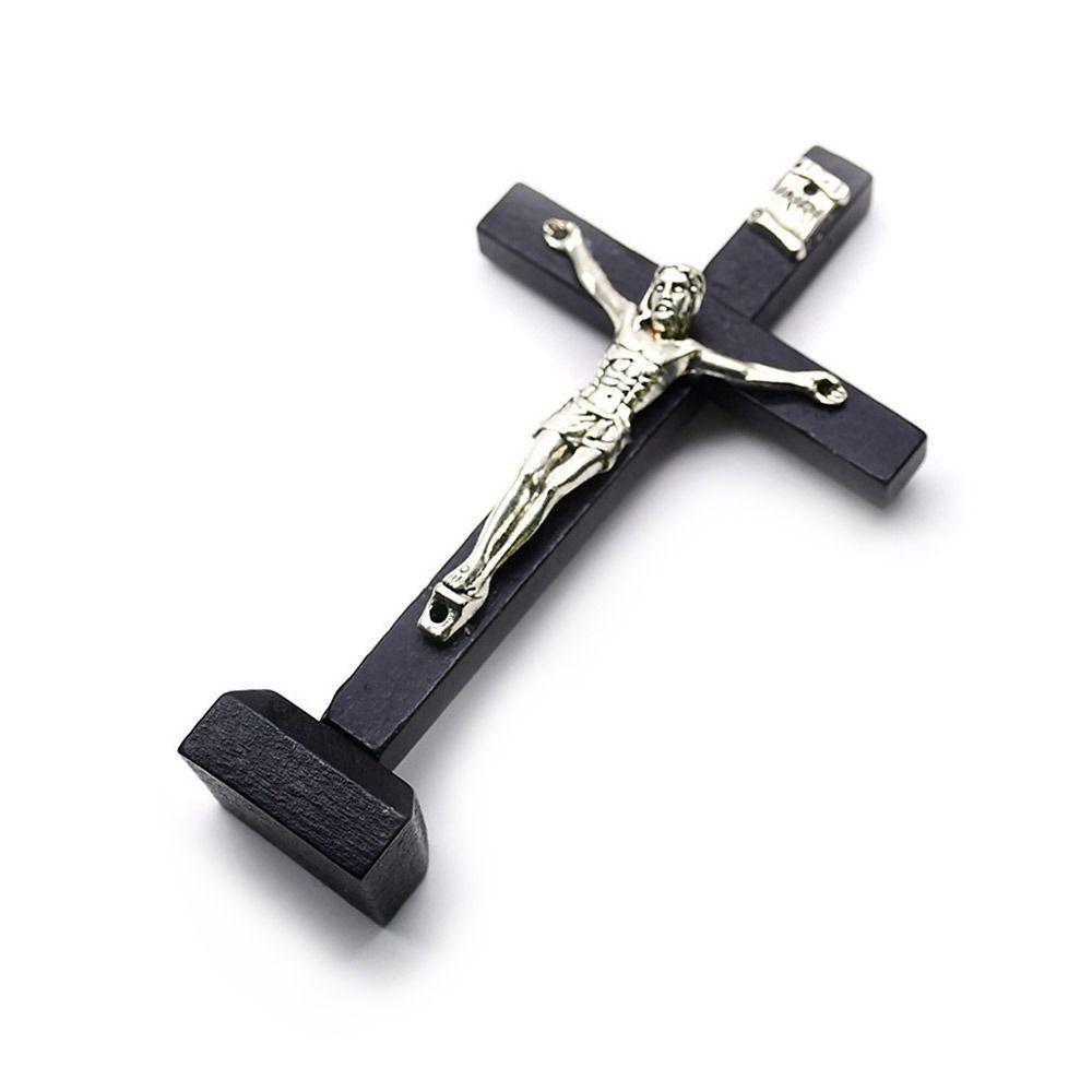Religious Charm Wood Crucifix With Stand Vintage Religious Decoration Home Decoration