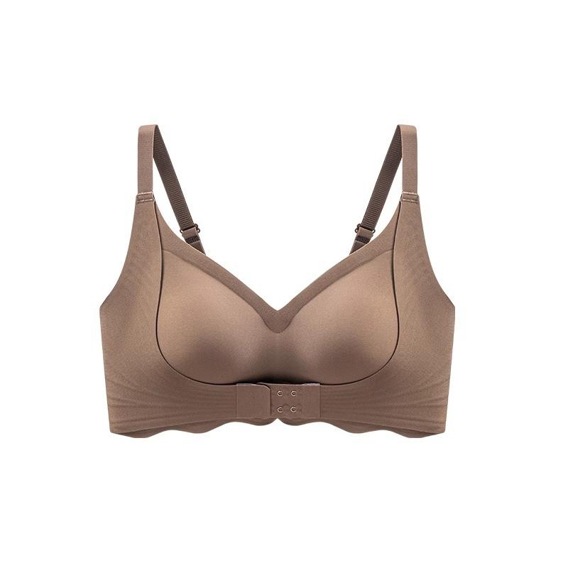 Бюстгальтер пуш-ап для женщин, бесшовное нижнее белье без косточек, мягкий однотонный бюстгальтер с застежкой спереди, сексуальное женское белье