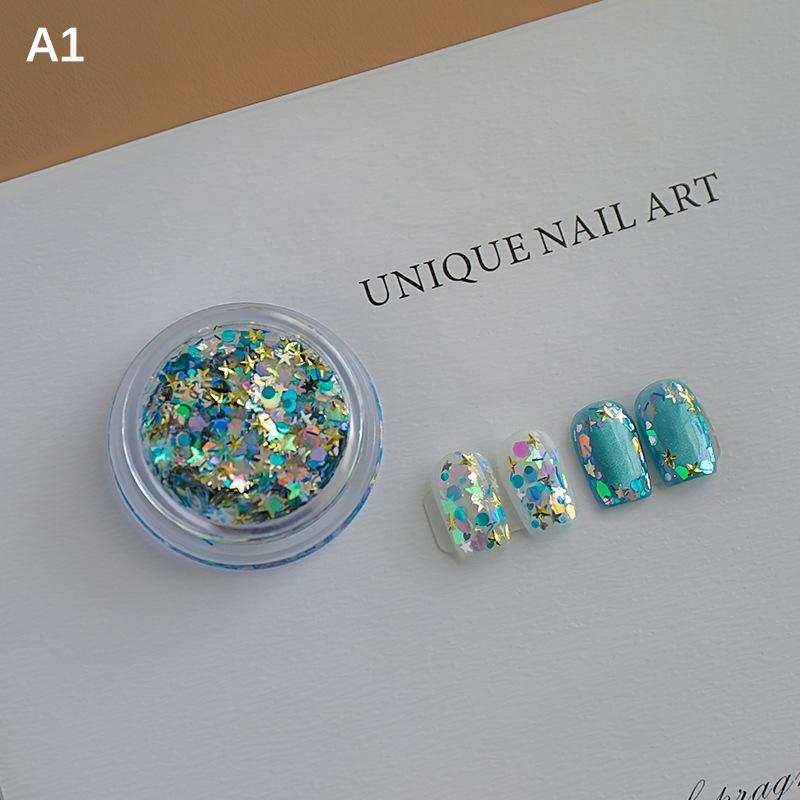 1 коробка цветные блестки-звездочки для нейл-арта, ультратонкий порошок с эффектом Авроры, Магическое зеркало, Маникюрные инструменты для декора