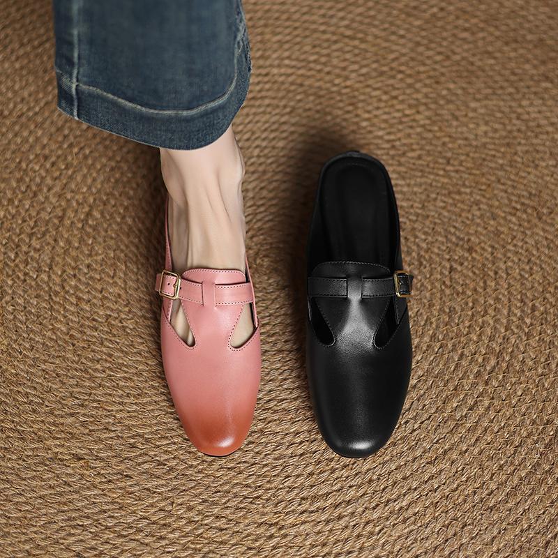 Новые модные женские летние тапочки Mueller из натуральной коровьей кожи с цветными блоками, круглым носком, средним каблуком, пряжкой большого размера и обивкой из натуральной кожи.