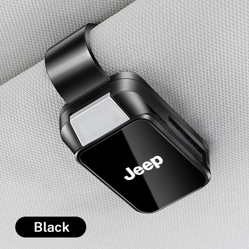 For Jeep Car Sun Visor Mount Sunglasses Clip Holder Bracket Portable For Jeep Renegade Wrangler Compass Gladiator Cherokee JL