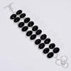 Excellent Top Grade Qualite 100% Natural Black Onyx Oval Shape Ethnic Style Handmade Jewelry 925 Steling Silver Plated Bracelet 5-8" WSJ4716
