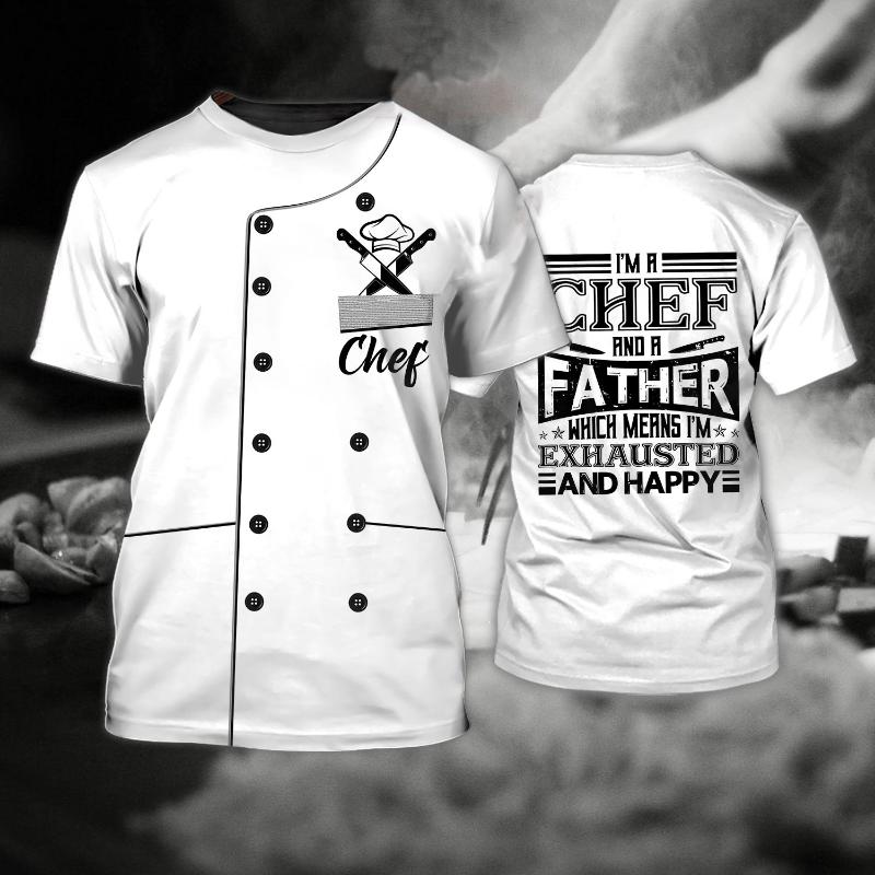 Летняя мужская футболка с изображением шеф-повара, индивидуальная одежда с 3D-принтом, рубашка с круглым вырезом и короткими рукавами, модная уличная одежда в стиле панк 6XL