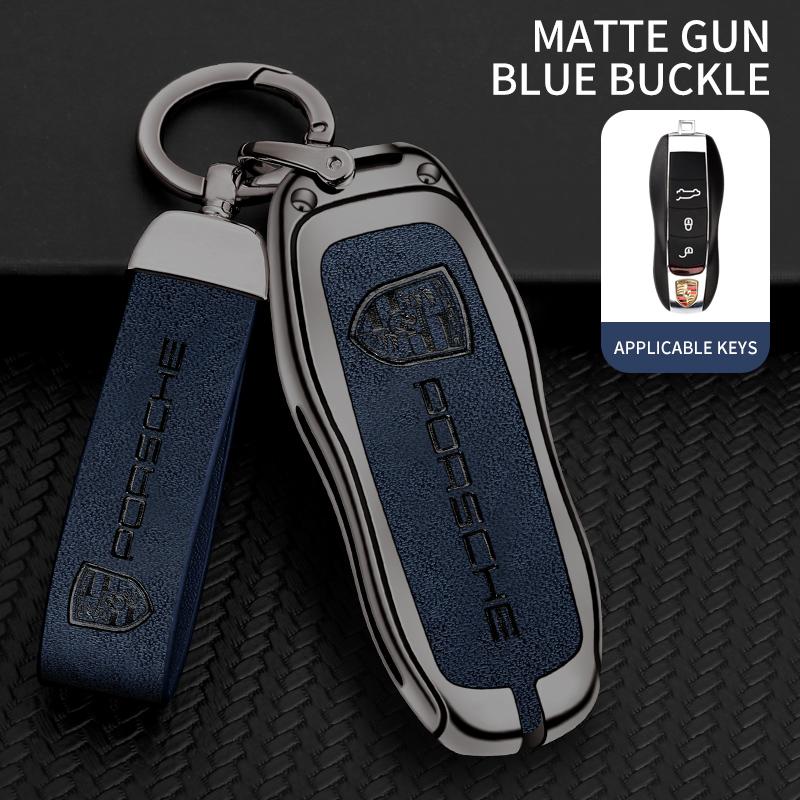 Чехол-брелок из цинкового сплава и кожи, бесключевая оболочка для Porsche Panamera Spyder Carrera Macan Boxster Cayman Cayenne 911 970 981