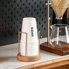 Wood Brass Disposable Cup Storage Holder Rack Shelf Water Tea Cups Dispenser Mug Display Stand Organizer Supplies Home Organizer