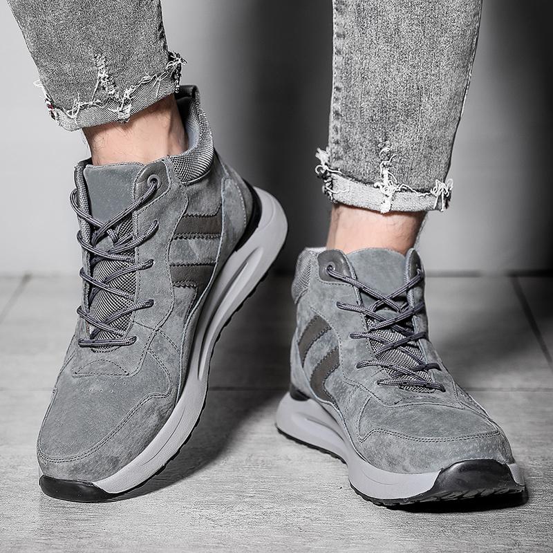 38-45 Мужские кожаные ботинки в стиле хип-хоп, дышащая повседневная обувь в стиле ретро, повседневная обувь больших размеров, легкие ботильоны