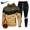 White 2025 Autumn Winter Hooded Pullover Sweatshirt Pants Set Men's Sportswear Sports 2-piece Set Men's Jogging Sweatshirt Set