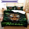3pcs Custom Name Tiger Bedding Set Duvet Cover Closure Includes 1 Duvet Cover & 2 Pillowcases, Soft and Comfortable for All Seasons.