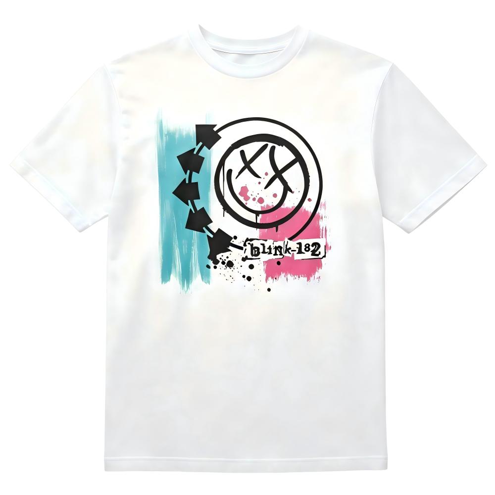 Blink-182 Vintage Smiley Face Graphic T-Shirt