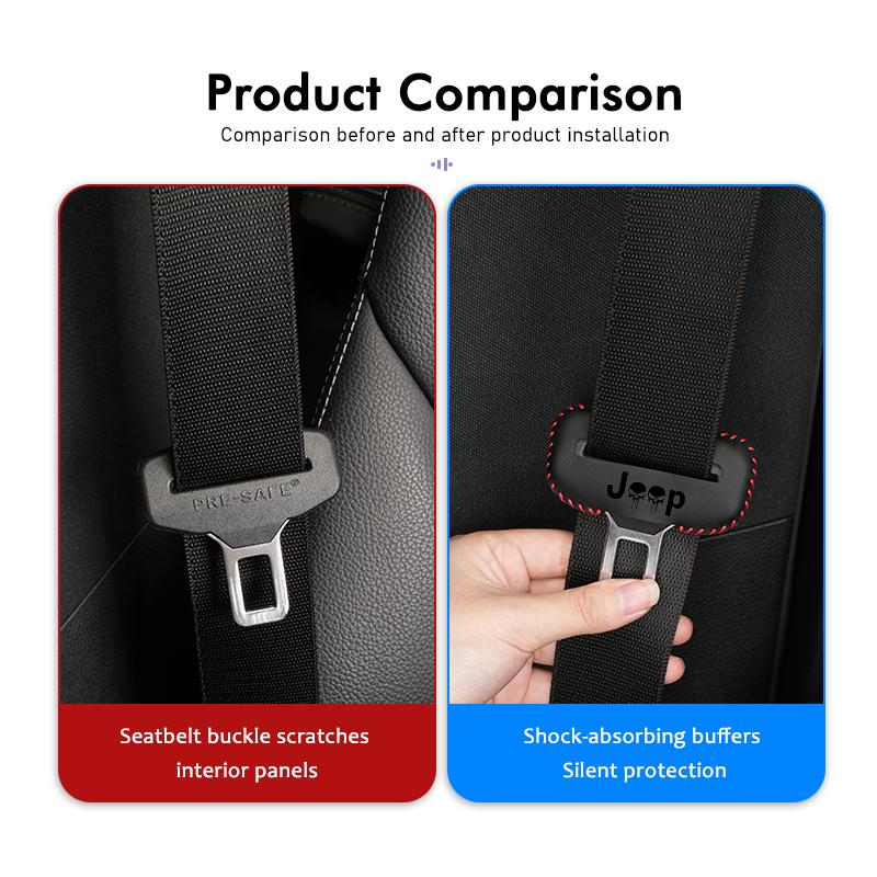 1/2pcs Car Leather Safety Belt Buckle Plug Protective Covers Interior Accessories For Jeep Grand Cherokee Patriot Renegade AMP1