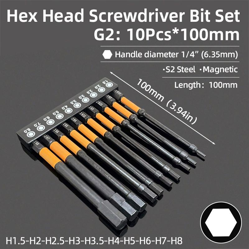Набор шестигранных бит, торцевой шестигранный ключ, набор отверток, метрический шестигранный хвостовик SAE, магнитная отвертка, электрическая дрель из стали S2, ручные инструменты
