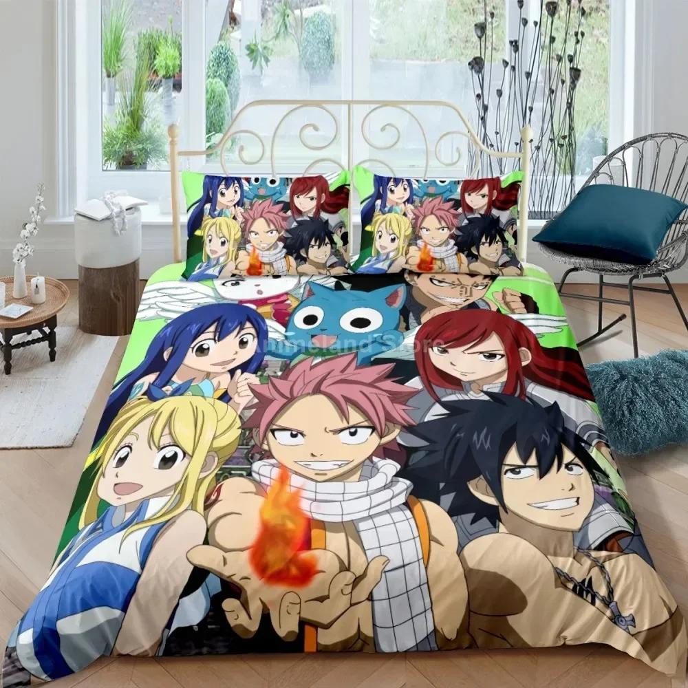 Fairy Tail Bedding Set Duvet Cover Quilt Duvet Cover Sets Home Decor Twin Single Queen King Size Fashion Gift Cartoon