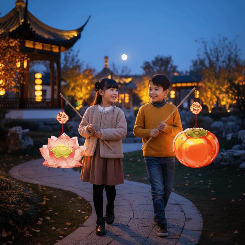 Decorative with Tassel Mid-Autumn Festival Lantern Fruit Handheld Lantern Flower Lanterns Kids