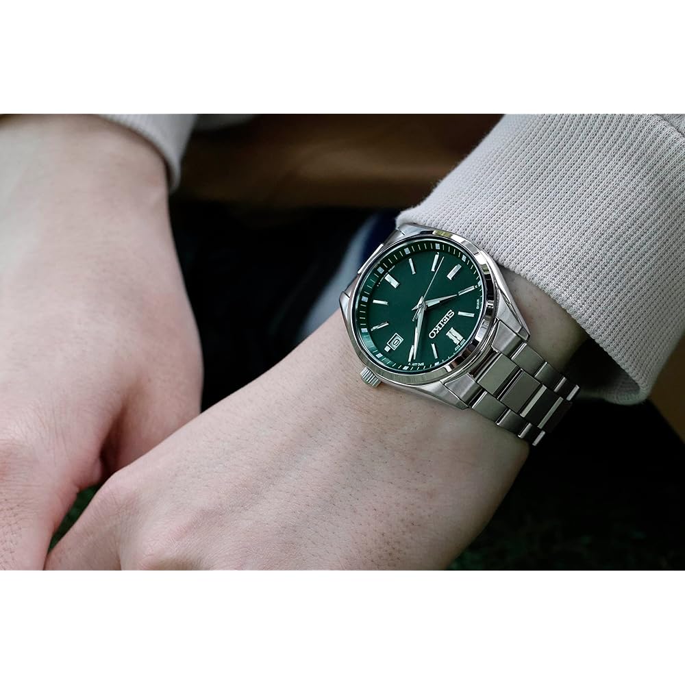 Мужские часы Seiko Selection SBTM319 с солнечной батареей и радиоконтролем, зеленый циферблат, индикатор даты, водозащита 10 бар, нержавеющая сталь