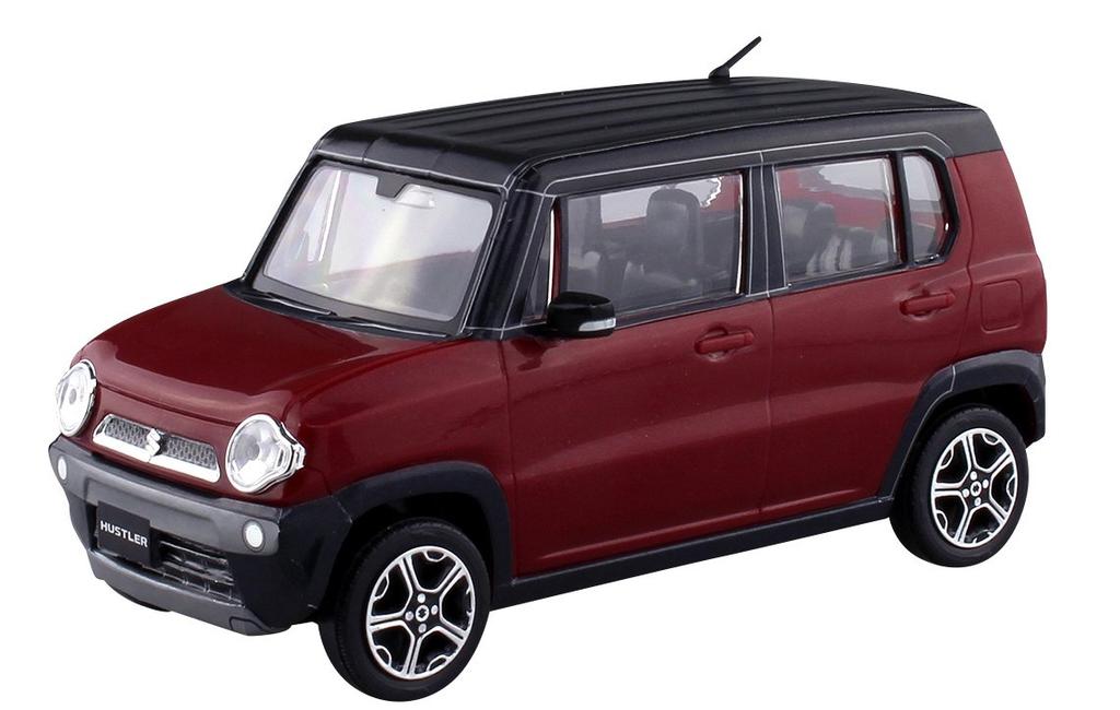 AOSHIMA 1/32 The Snap Kit Series Suzuki Hustler Phoenix Red Pearl Pre-Colored Plastic Model Kit 01A