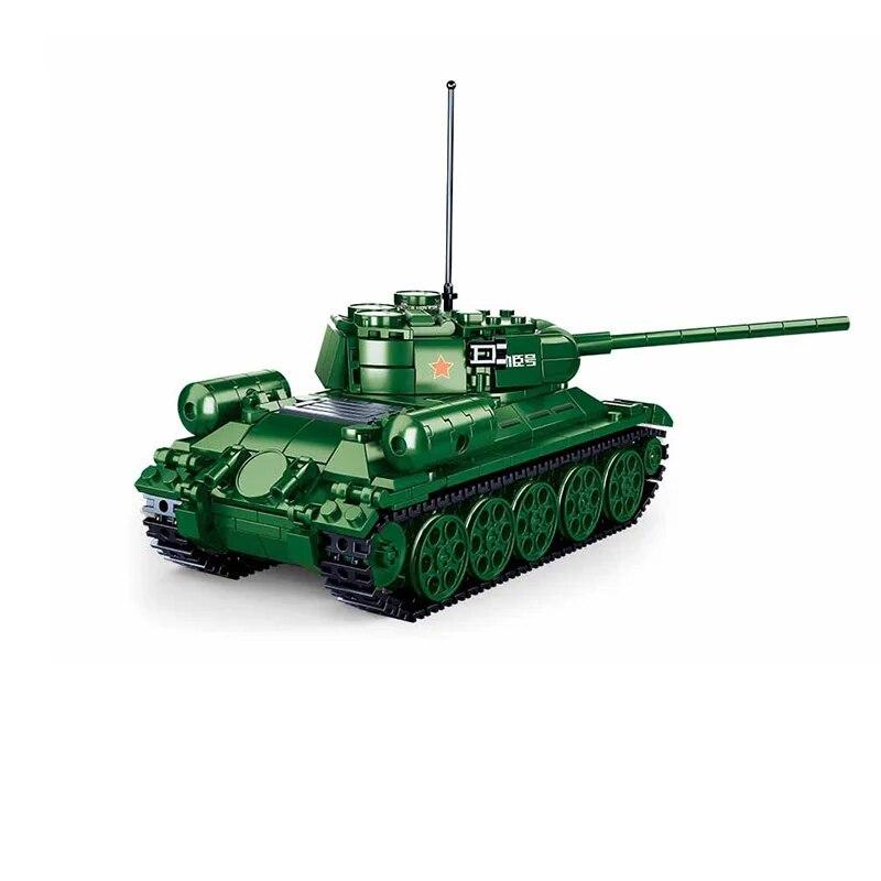 WW2 Военная серия Вторая мировая война Советский Т-34/85 Средний танк DIY Модель солдата SWAT Строительные блоки Кирпичи Игрушки Рождественские подарки