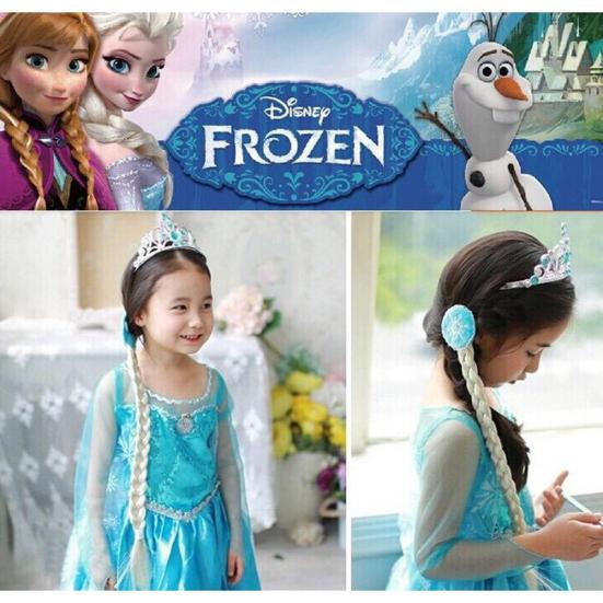 4Pcs/Set Frozen Elsa Rhinestone Crown Wand Hairpiece Gloves Dress Up Accessories