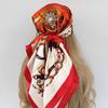 Дизайнерский шелковый квадратный шарф для женщин, маленький шейный платок, модный принт, фуляр, повязка для волос, атласный головной платок