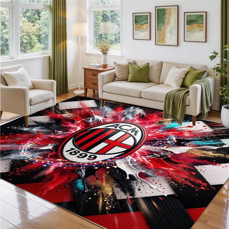 Ковер из хрустального велюра в дизайне AC Milan, мягкий декоративный коврик для прихожей спальни