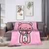 Gloomy Bear Flannel Blanket Winter  Warm Soft Throw Blanket for Kids Bedroom Fashion Bedspread Sofa Bed Cover
