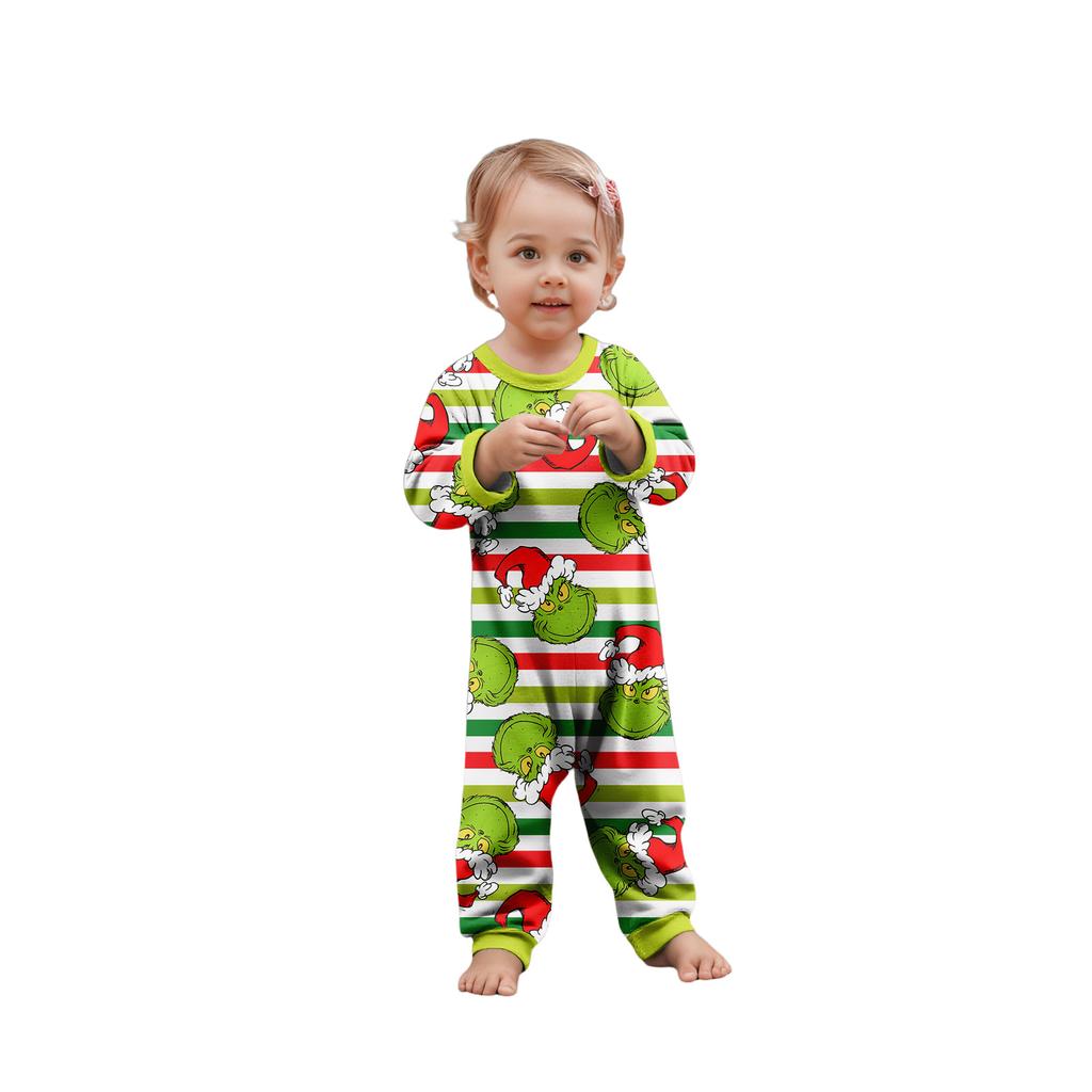 Parent-child Christmas Print Home Suit Long-sleeved Top And Pants