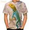 Summer Hot Sale 3D T-shirt Fashion Animal Lizard Print T Shirt Personalized Harajuku Style Street Breathable Short Sleeve Top