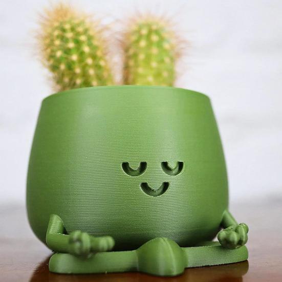 Счастливое лицо, горшок для цветов из смолы, гитара, приятель, сидящая мультяшная фигурка, суккулентный горшок для рабочего стола, кактусы, комнатные растения