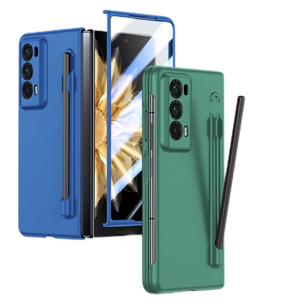 Phone Case For Honor Magic V2 Solid Color PC Hard Shell Protection Shockproof Protective Film With S Pen Back Cover
