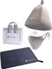 Preparation Set Gift Set Preventing Dryness and Infection In the Sauna Dark [co-que]Sauna 4-piece (hat Greige/mat Gray/mask Greige)