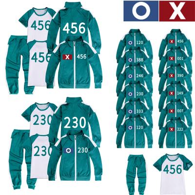 Детский костюм для мальчиков и девочек с принтом из фильма «Игра в кино», с длинными рукавами, на молнии, куртка, пальто, футболка, брюки, комплект одежды, костюм для косплея на Хэллоуин