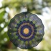 Bohemian Style Metal Wind Spinner with Mandala Design In Purple Yellow Blue for Indoor Outdoor Decor Holiday Home Garden Decoration