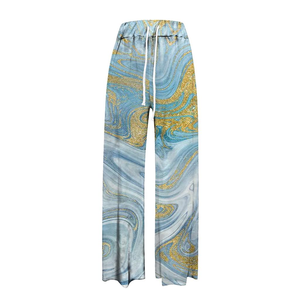 Женские повседневные модные удобные свободные широкие брюки с принтом для йоги