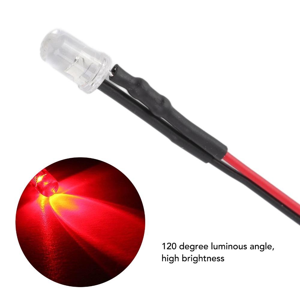20PCS 5mm Prewired LED Diodes 5‑12V LED Light Diodes Bright Mini LED Diodes  DIY Projects