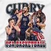 Стивен Карри Темно-синяя USA Basketball Летние Олимпийские игры 2024 Белая футболка Унисекс Футболка