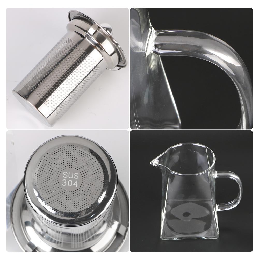 Бытовая посуда стеклянный чайник ситечко для чая 550/750/950 мл прозрачный чайник с ситечком из нержавеющей стали термостойкий