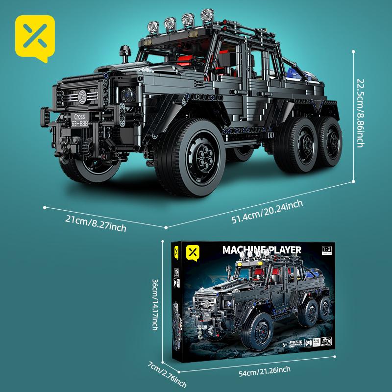 ToylinX Внедорожник Черные Наборы 1/8 Масштаб Пикап Автомобиль Челлендж Строительные Блоки Подарок для Технических Энтузиастов Взрослых