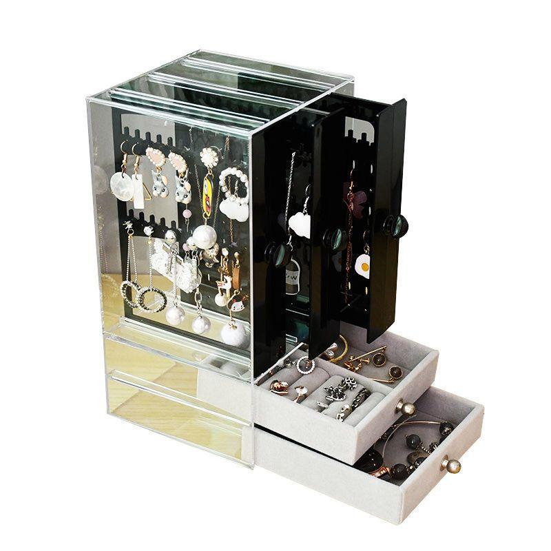 Акриловая прозрачная шкатулка для драгоценностей большой емкости