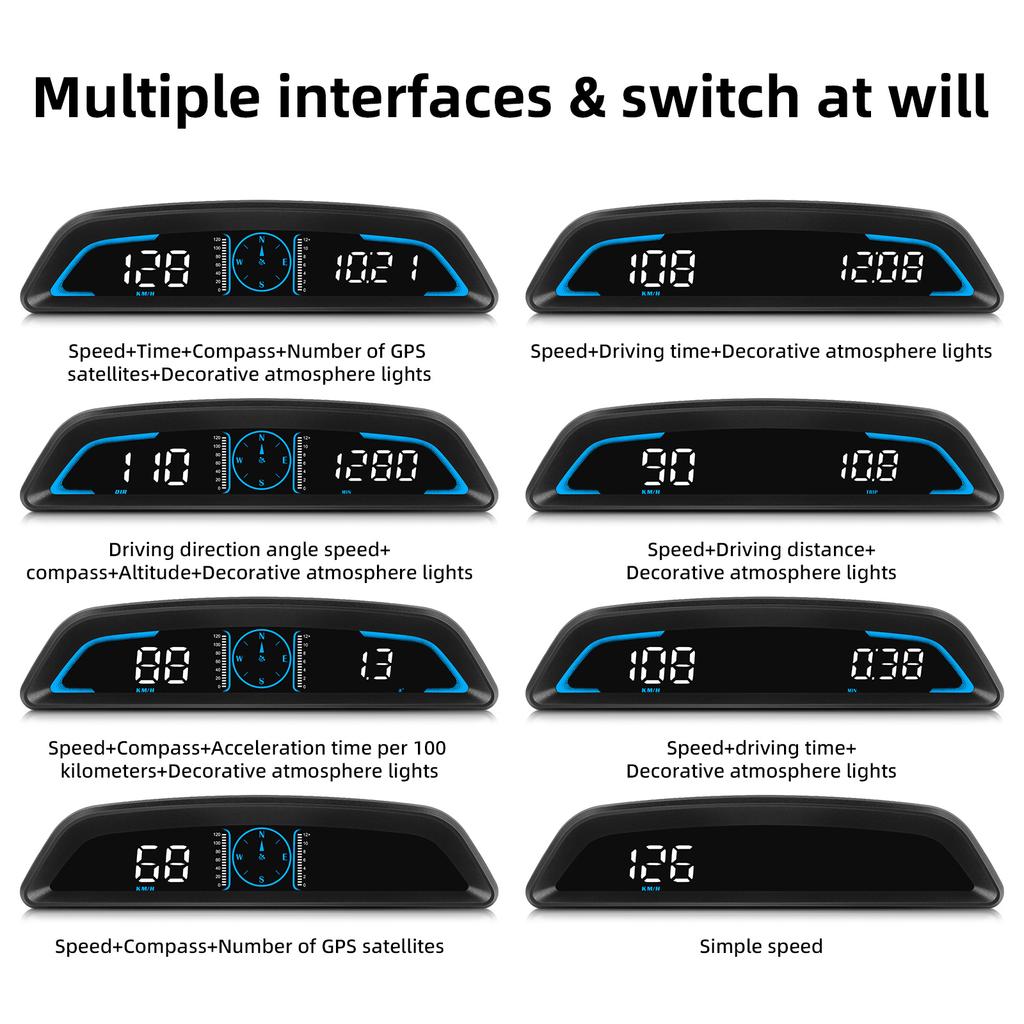 G3 / B3 Автомобильный проекционный дисплей OBD2 GPS Смарт Для HUD Цифровой измеритель Спидометр Сигнализация безопасности Об/мин Температура воды Тахометр Автомобильный датчик