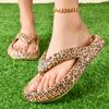 1 пара модных летних тапочек для улицы из ЭВА с леопардовым принтом и противоскользящей подошвой для женщин и мужчин