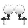 2Pcs Motorcycle Rearview Mirror 3in Round Folding Bar End Side Mirror for 78in Diameter Handlebar