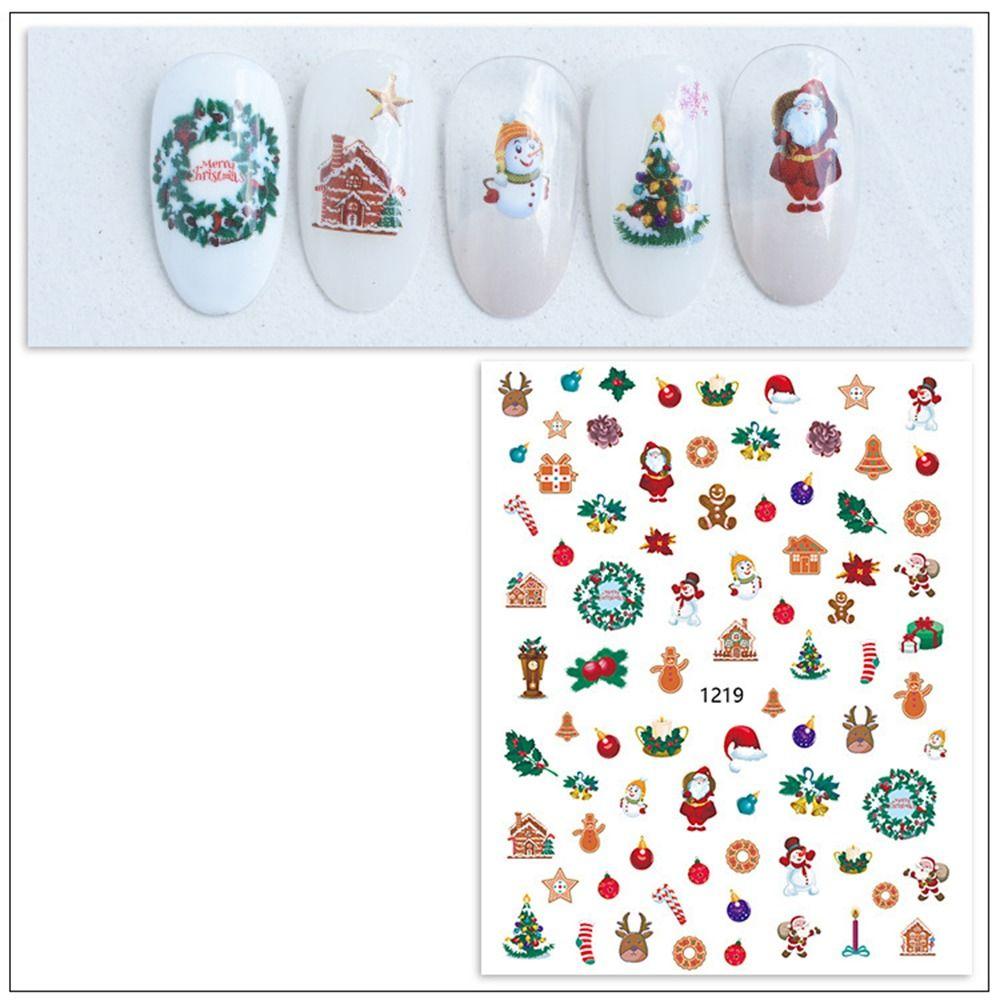 Nail Salon Santa Claus New Year Decals Manicuring Foils Christmas Nail Art Stickers Nail Decoration