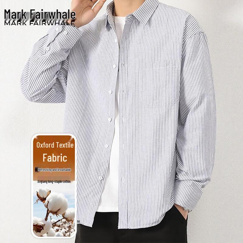 Mark Fairwhale Men's Striped Business Casual Shirt